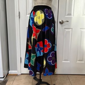 Designer Inspired Pleated Multicolor Skirt EUC